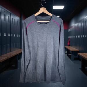 Lululemon Athletica Men's XXL Gray Metal Vent Tech L/S Workout Gym Shirt Top